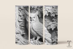 3D White Owl Relief 20oz Sublimation Tumbler Wrap Design Product Image 1