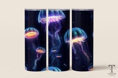 Neon Color Jellyfish 20oz Sublimation Tumbler Wrap Design Product Image 1