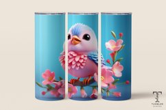 3D Cute Pink Bird 20oz Sublimation Tumbler Wrap Product Image 1