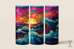 Colorful Sunshine Wave 20oz Sublimation Tumbler Wrap Product Image 1