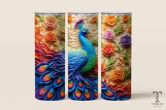3D Colorful Rainbow Peacock Sublimation Tumbler Wrap Product Image 1