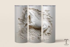 3D White Horse Relief 20oz Sublimation Tumbler Wrap Product Image 1