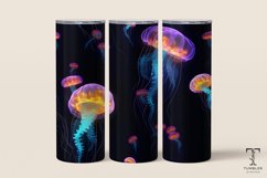 Neon Color Jellyfish 20oz Sublimation Tumbler Wrap Design Product Image 1