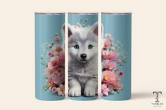 3D Cute Floral Wolf 20oz Sublimation Tumbler Wrap Product Image 1