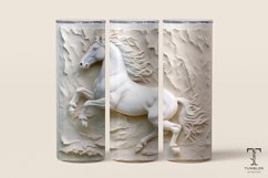 3D White Horse Relief 20oz Sublimation Tumbler Wrap Product Image 1