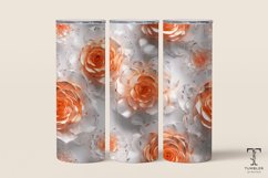 3D Glass Orange Roses 20oz Sublimation Tumbler Wrap Product Image 1