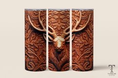3D Rustic Leather Deer 20oz Sublimation Tumbler Wrap Product Image 1
