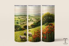 3D Embroidered Floral Landscape Sublimation Tumbler Wrap Product Image 1