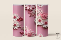 3D Pink and White Daisy 20oz Sublimation Tumbler Wrap Product Image 1