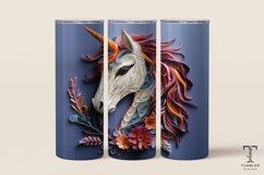 3D Unicorn Paper Art 20oz Sublimation Tumbler Wrap Design Product Image 1