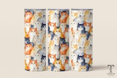 Seamless Cute Cats 20oz Sublimation Tumbler Wrap PNG Product Image 1