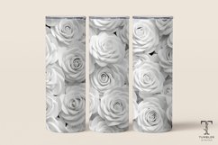 3D Seamless White Roses 20oz Sublimation Tumbler Wrap Product Image 1