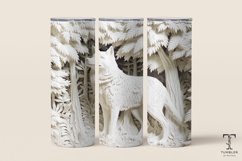 3D White Wolf Relief 20oz Sublimation Tumbler Wrap Design Product Image 1