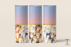 Seamless Cute Cats 20oz Sublimation Tumbler Wrap PNG Product Image 1