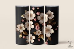 3D Pink and White Wildflowers 20oz Sublimation Tumbler Wrap Product Image 1