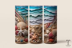 3D Seashell 20oz Sublimation Tumbler Wrap Design Product Image 1