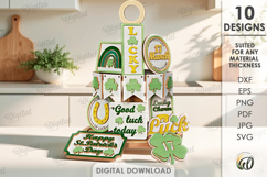 St Patricks Day Tiered Tray Laser Cut. Wall Decor SVG Product Image 1