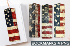 4th of July Bookmarks Sublimation - 4th of July Flag PNG Product Image 1