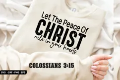 Let The Peace Of Christ - Christian Sleeve T-Shirt Design Product Image 3