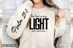 The Lord Is My Light And - Christian Sleeve T-Shirt Design Product Image 2