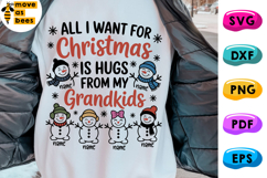 All I Want For Christmas Is Hugs From My Grandkids Svg, Png Product Image 1