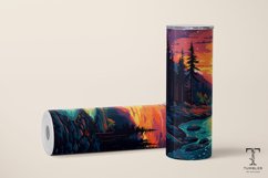 Seamless Futuristic Sunshine 20oz Sublimation Tumbler Wrap Product Image 3