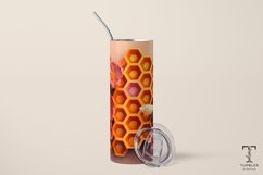 3D Honeycomb and Bee 20oz Sublimation Tumbler Wrap Product Image 2