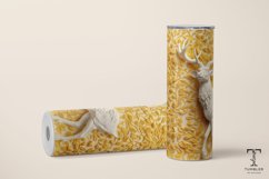 3D White Deer Relief 20oz Sublimation Tumbler Wrap Design Product Image 2