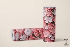 3D Pink and White Flowers 20oz Sublimation Tumbler Wrap Product Image 2