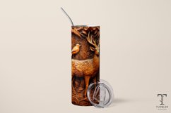 3D Rustic Leather Deer 20oz Sublimation Tumbler Wrap Product Image 2
