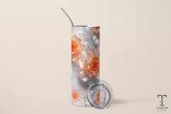 3D Glass Orange Roses 20oz Sublimation Tumbler Wrap Product Image 3