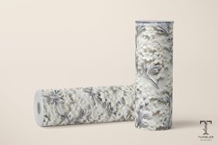 3D White Blue Wildflowers 20oz Sublimation Tumbler Wrap Product Image 2