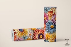 3D Embroidered Pastel Flowers 20oz Sublimation Tumbler Wrap Product Image 2
