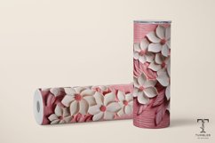 3D Pink and White Flowers 20oz Sublimation Tumbler Wrap Product Image 2