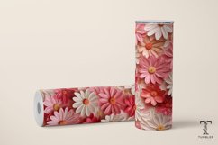 3D Pink and White Daisy 20oz Sublimation Tumbler Wrap Product Image 3