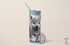 3D Cute Floral Wolf 20oz Sublimation Tumbler Wrap Product Image 2