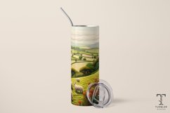 3D Embroidered Floral Landscape Sublimation Tumbler Wrap Product Image 2
