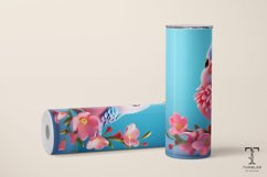 3D Cute Pink Bird 20oz Sublimation Tumbler Wrap Product Image 2