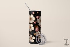 3D Pink and White Wildflowers 20oz Sublimation Tumbler Wrap Product Image 2