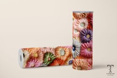 3D Embroidered Flowers 20oz Sublimation Tumbler Wrap Design Product Image 3
