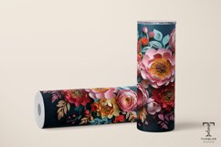 3D Colorful Flowers 20oz Sublimation Tumbler Wrap Design Product Image 3