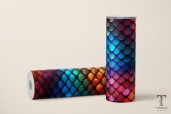 3D Rainbow Colors Dragon Scale 20oz Sublimation Tumbler Wrap Product Image 3