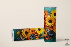 3D Sunflowers Paper Art 20oz Sublimation Tumbler Wrap Design Product Image 2