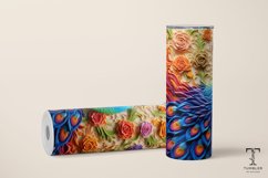 3D Colorful Rainbow Peacock Sublimation Tumbler Wrap Product Image 2