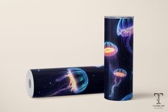 Neon Color Jellyfish 20oz Sublimation Tumbler Wrap Design Product Image 2