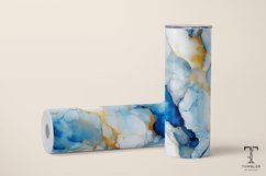 Abstract Blue Gold Marble 20oz Sublimation Tumbler Wrap Product Image 2