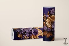 3D Purple and Gold Roses 20oz Sublimation Tumbler Wrap Product Image 2