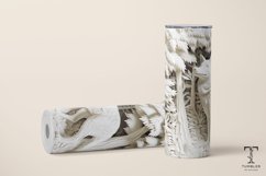 3D White Wolf Relief 20oz Sublimation Tumbler Wrap Design Product Image 2