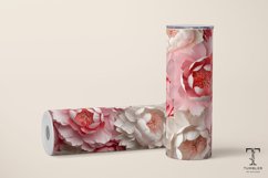 3D Pink Peony Flowers 20oz Sublimation Tumbler Wrap Design Product Image 2