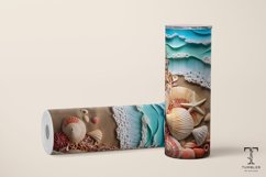 3D Seashell 20oz Sublimation Tumbler Wrap Design Product Image 2